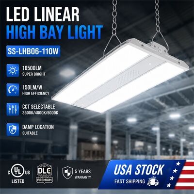 300W đèn LED đường thẳng Highbay CCT Power Selectable 45000lm UL DLC cao cấp chống ăn mòn WF1 cho nhà máy phòng tập thể dục kho